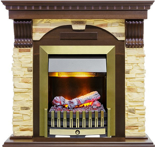 Dimplex Dublin очаг Danville Antique Brass FB2 темный дуб/сланец_0