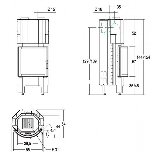 Каминная топка Piazzetta 555 ta_1